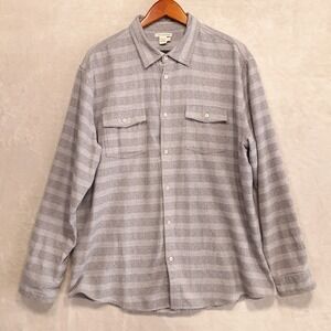 Carbon2Cobalt Mens LS Button Over Shirt Sz.L/Gray Striped/Flannel/Oversized